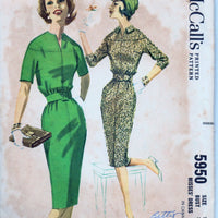 McCall's 5950 Ladies Dress with Bloused Bodice Vintage 1960's Sewing Pattern - VintageStitching - Vintage Sewing Patterns