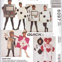 McCall's 6097 Childrens Playing Card Knight Dice Video Game Gift Halloween Costume Pattern - VintageStitching - Vintage Sewing Patterns