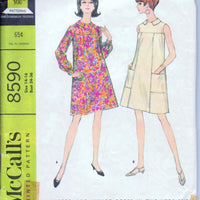McCall's 8590 Ladies Sleeveless Dress Front Yoke Vintage 1960's Sewing Pattern - VintageStitching - Vintage Sewing Patterns