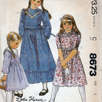 McCall's 8673 Vintage 80's Sewing Pattern Pullover Dress Scarf Little House on the Prairie - VintageStitching - Vintage Sewing Patterns