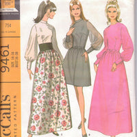 McCall's 9461 Ladies Short Long Dress Gown Vintage 1960's Sewing Pattern - VintageStitching - Vintage Sewing Patterns