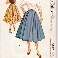McCall's 9649 Vintage 1950's Sewing Pattern Ladies Full Rockabilly Party Gored Skirt - VintageStitching - Vintage Sewing Patterns