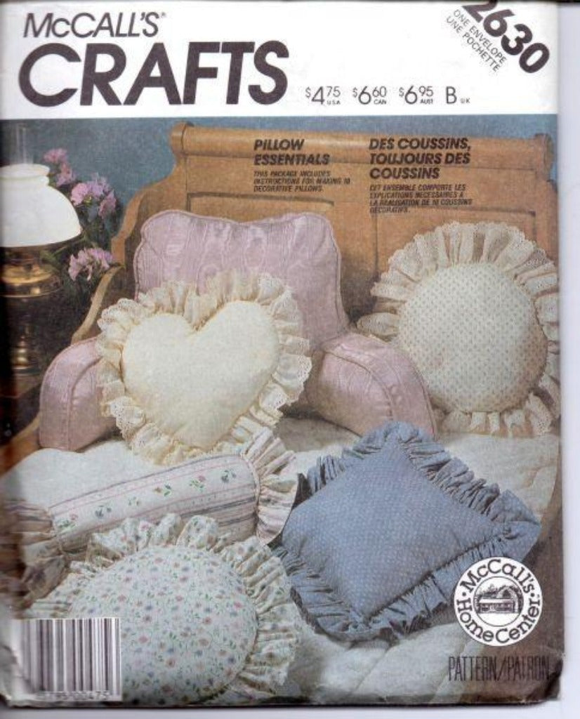 McCall's Crafts 2630 Decorative Pillows Sewing Craft Pattern - VintageStitching - Vintage Sewing Patterns