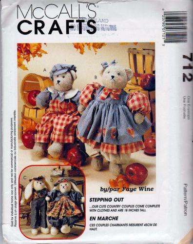 McCall s Crafts 7979 Country Bear Bunny Sewing Pattern