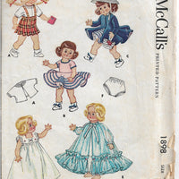 McCalls 1898 Ginny Doll Wardrobe Vintage Sewing Pattern 1950's - VintageStitching - Vintage Sewing Patterns