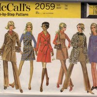 McCalls 2059 Vintage 1960's Sewing Pattern Ladies Jumper Dress Coat Pants - VintageStitching - Vintage Sewing Patterns