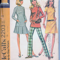 McCalls 2203 Ladies Dress Top Pants Vintage 1960's Sewing Pattern - VintageStitching - Vintage Sewing Patterns