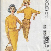 McCalls 5976 Ladies Slim Skirt Blouse Sleeveless Jacket Vintage Sewing Pattern 1960s - VintageStitching - Vintage Sewing Patterns