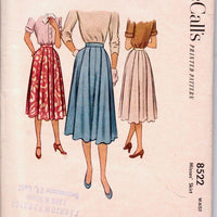 McCalls 8522 Vintage 1950's Sewing Pattern Ladies Pleated Skirt - VintageStitching - Vintage Sewing Patterns