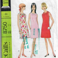 McCalls 8750 Ladies Sleeveless Dress Vintage Sewing Pattern 1960s - VintageStitching - Vintage Sewing Patterns