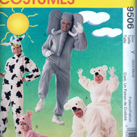 McCalls 9506 Adult Halloween Costume Pattern Bear Pig Cow Elephant Ladies Mens - VintageStitching - Vintage Sewing Patterns