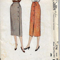McCalls 9774 Ladies One-Piece Slim Skirt Vintage Sewing Pattern 1950s - VintageStitching - Vintage Sewing Patterns