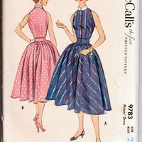 McCalls 9783 Vintage 1950's Sewing Pattern Ladies Sleeveless Dress Rockabilly Swing - VintageStitching - Vintage Sewing Patterns