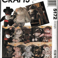 McCalls Crafts 5172 Teddy Bear Doll Sewing Pattern 1990's - VintageStitching - Vintage Sewing Patterns