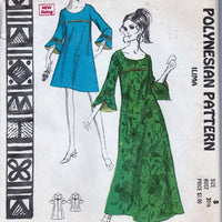 Polynesian 201 Vintage Sewing Pattern 1960's Ladies Hawaiian Mini Maxi Dress Iliama - VintageStitching - Vintage Sewing Patterns