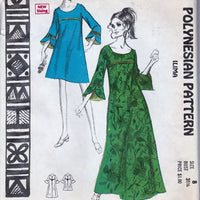 Polynesian 201 Vintage Sewing Pattern 1960's Ladies Hawaiian Mini Maxi Dress Iliama - VintageStitching - Vintage Sewing Patterns