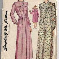 Simplicity 1402 Ladies Nightgown Lingerie Vintage Sewing Pattern 1940s - VintageStitching - Vintage Sewing Patterns