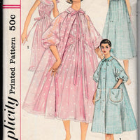 Simplicity 1850 Junior Teen Nightgown Negligee Brunch Coat Lingerie Vintage 1950's Pattern - VintageStitching - Vintage Sewing Patterns