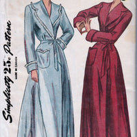 Simplicity 2236 Vintage 1940's Sewing Pattern Ladies Robe Housecoat Brunch - VintageStitching - Vintage Sewing Patterns