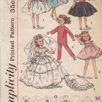 Simplicity 2254 Baby Doll Clothes Dress Petticoat Top Vintage Pattern 1950's - VintageStitching - Vintage Sewing Patterns