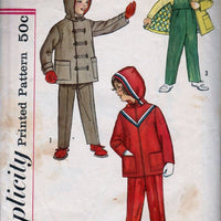 Simplicity 2286 Vintage 1950's Sewing Pattern Childrens' Jacket Suspender Pants - VintageStitching - Vintage Sewing Patterns