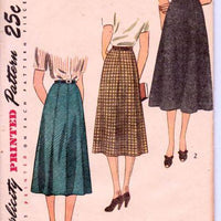 Simplicity 2339 Vintage 1940's Ladies Gored Flared Skirt Pleated Effect - VintageStitching - Vintage Sewing Patterns