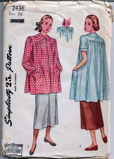 Simplicity 2436 Ladies Smock Vintage Sewing Pattern 1940s - VintageStitching - Vintage Sewing Patterns