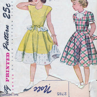 Simplicity 2785 Young Girls Party Dress Detachable Peplum Vintage 1940's Sewing Pattern - VintageStitching - Vintage Sewing Patterns