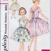 Simplicity 3329 Young Girls Dress with Roll Collar Simple To Make Vintage 1960's Sewing Pattern - VintageStitching - Vintage Sewing Patterns