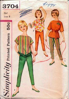 Simplicity 3704  Girls Top and Pants Vintage 1960's Sewing Pattern - VintageStitching - Vintage Sewing Patterns