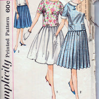 Simplicity 3801 Ladies Skirt Blouse Two Piece Suit Vintage 1960's Sewing Pattern - VintageStitching - Vintage Sewing Patterns