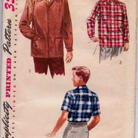 Simplicity 4100 Boys Button Front Shirt Vintage 1950's Sewing Pattern - VintageStitching - Vintage Sewing Patterns
