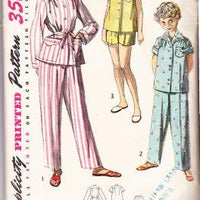 Simplicity 4131 Vintage 1950's Sewing Pattern Girls Pajamas - VintageStitching - Vintage Sewing Patterns