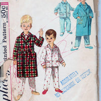 Simplicity 4250 Children's Robe Pajamas PJ's Boy Girl Vintage 1960's Sewing Pattern - VintageStitching - Vintage Sewing Patterns