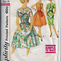 Simplicity 4407 Vintage Sewing Pattern 1960s Ladies Full Skirt Dress - VintageStitching - Vintage Sewing Patterns