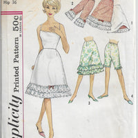 Simplicity 4729 Ladies Half Slip Pettipants Bloomers Vintage Sewing Pattern 1960s - VintageStitching - Vintage Sewing Patterns