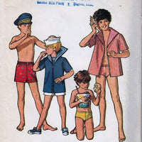 Simplicity 5045 Vintage 1970's Sewing Pattern Boys Swimwear Shirt Bathing Suit - VintageStitching - Vintage Sewing Patterns