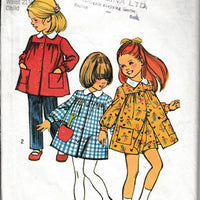 Simplicity 5164 Little Girls Smock Dress Pants Vintage 1970's Sewing Pattern - VintageStitching - Vintage Sewing Patterns