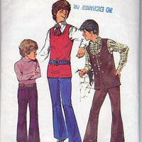 Simplicity 5189 Boys Vest Tank Top Bell Bottom Pants Vintage Pattern - VintageStitching - Vintage Sewing Patterns