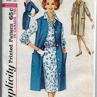 Simplicity 5350 Ladies Shirtwaist Dress Coat Vintage Sewing Pattern 1960s - VintageStitching - Vintage Sewing Patterns