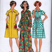 Simplicity 5365 Vintage 1970's Sewing Pattern Ladies House Dress Robe Front Zip - VintageStitching - Vintage Sewing Patterns