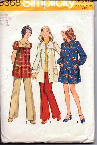 Simplicity 5368 Ladies Maternity Dress Smock Pants Vintage Sewing Pattern - VintageStitching - Vintage Sewing Patterns