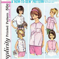 Simplicity 5479 Vintage Sewing Pattern Childrens Blouses - VintageStitching - Vintage Sewing Patterns