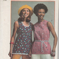 Simplicity 5547 Vintage Sewing Pattern 1970's Ladies Sleeveless Tops Super Simple - VintageStitching - Vintage Sewing Patterns