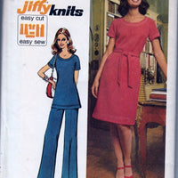 Simplicity 5556 Vintage 1970's Sewing Pattern Ladies Dress Top Pants Jiffy Knits - VintageStitching - Vintage Sewing Patterns