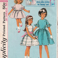 Simplicity 5859 Vintage Sewing Pattern 1960's Little Girls Full Skirt Dress Pleats Doll - VintageStitching - Vintage Sewing Patterns