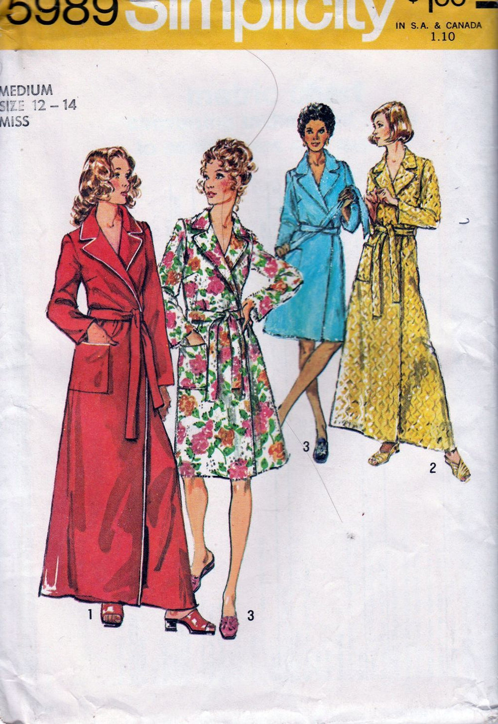 Simplicity 5989 Ladies Robe Vintage 1970's Sewing Pattern - VintageStitching - Vintage Sewing Patterns
