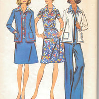 Simplicity 6167 Ladies Separates Wardrobe Jacket Top Skirt Pants Vintage 1970's Sewing Pattern - VintageStitching - Vintage Sewing Patterns