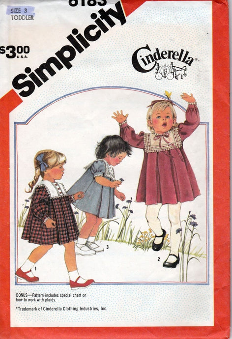 Simplicity 6183 Vintage 80's Sewing Pattern Toddler Little Girls Pleated Dress - VintageStitching - Vintage Sewing Patterns