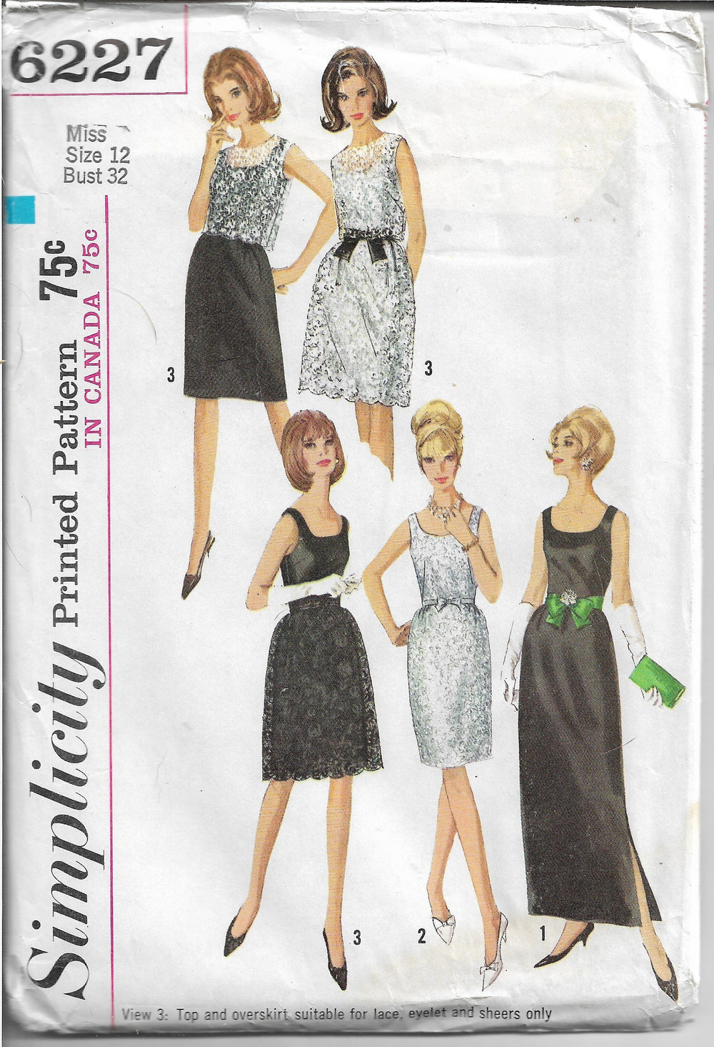 Simplicity 6227 Ladies Dress Sleeveless Ankle Length Vintage 1960s Sewing Pattern - VintageStitching - Vintage Sewing Patterns